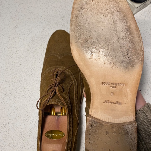 LOUIS VUITTON LV Men's Shoes derby Brown Suede UK 9 - Picture 10 of 11
